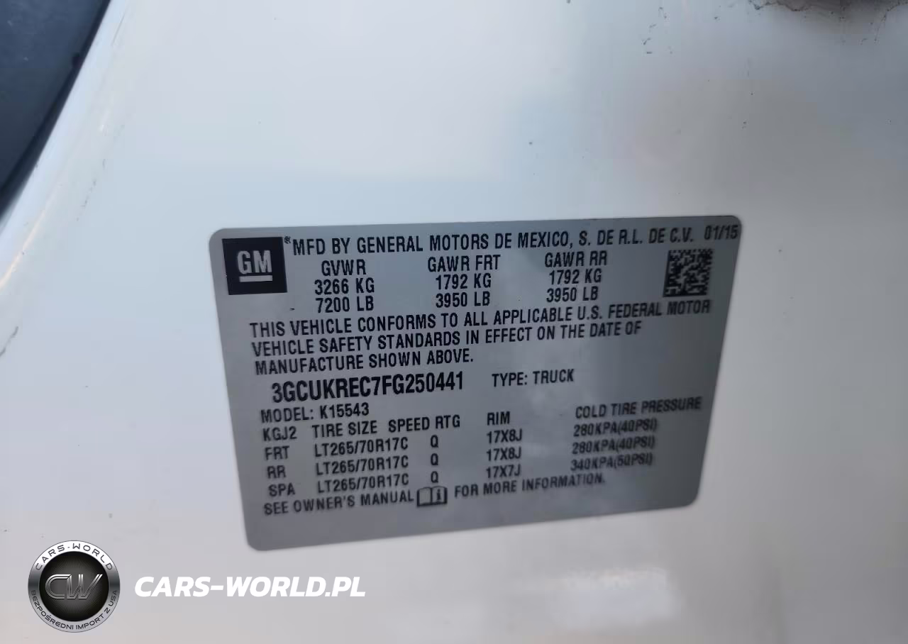 2015 Chevrolet Silverado K1500 Lt VIN:3GCUKREC7FG250441 - 12