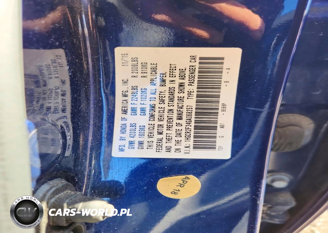 2016 Honda Accord Lx VIN:1HGCR2F34GA068257 - 12