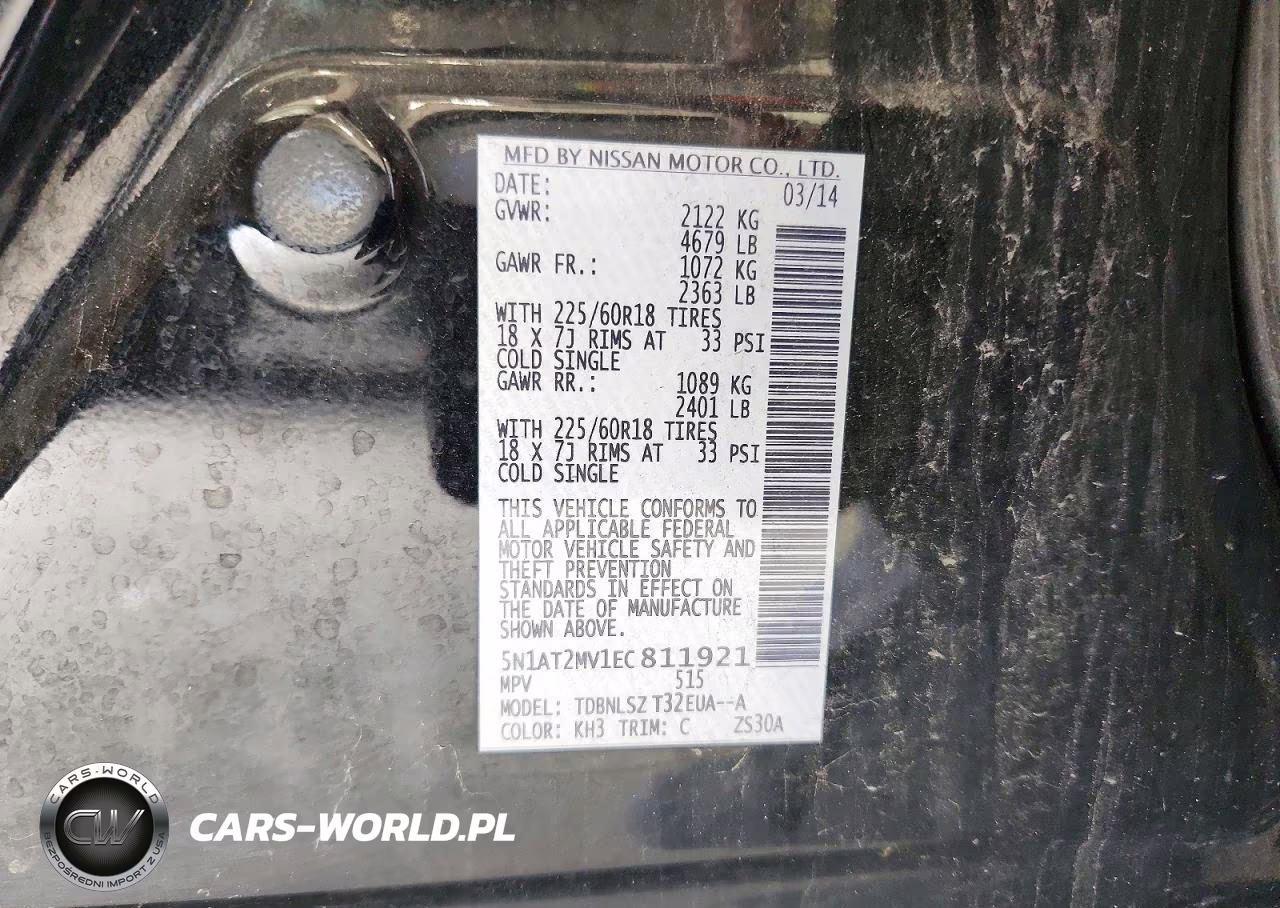2014 Nissan Rogue Sl VIN:5N1AT2MV1EC811921 - 13