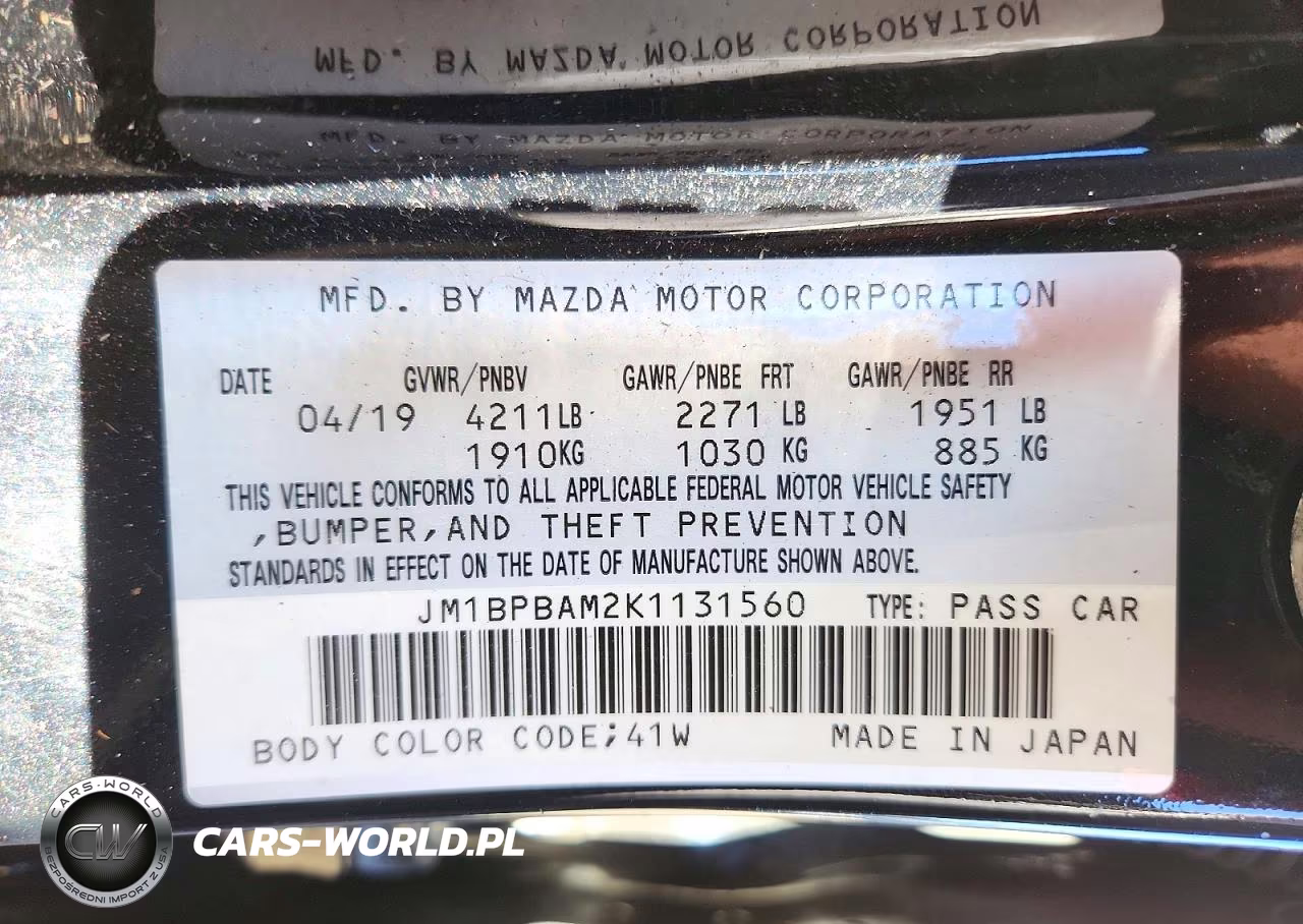 2019 Mazda 3 Select VIN:JM1BPBAM2K1131560 - 12