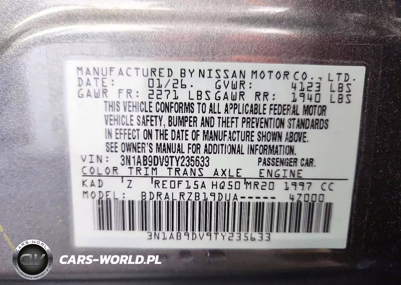 2026 Nissan Sentra Sr VIN:3N1AB9DV9TY235633 - 12