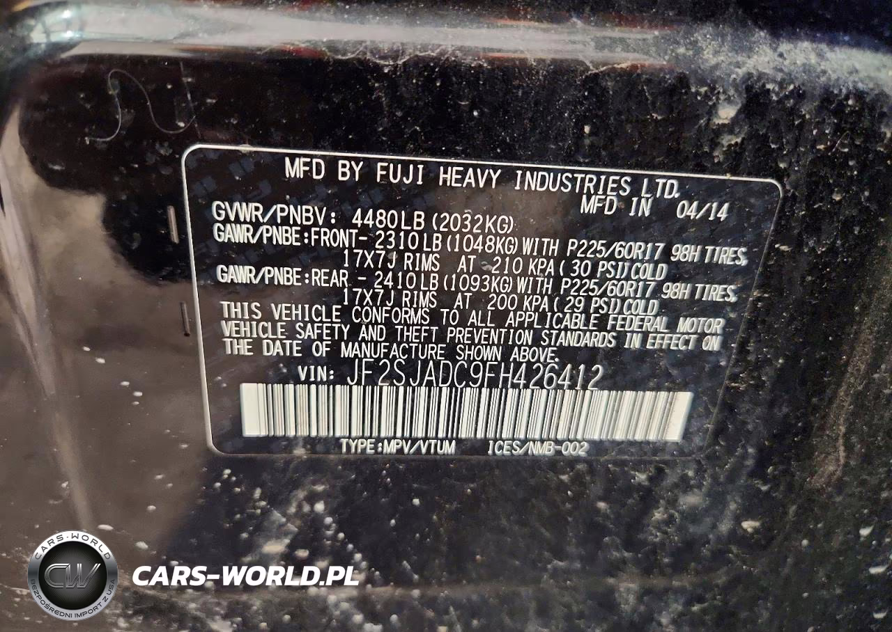 2015 Subaru Forester 2.5I Premium VIN:JF2SJADC9FH426412 - 12
