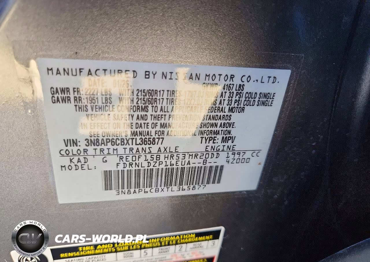 2026 Nissan Kicks Sv VIN:3N8AP6CBXTL365877 - 14