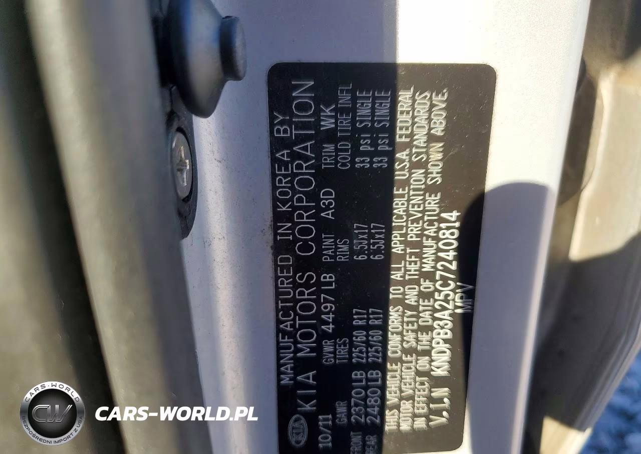 2012 Kia Sportage Lx VIN:KNDPB3A25C7240814 - 13