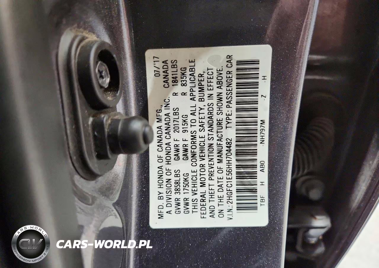 2017 Honda Civic Si VIN:2HGFC1E56HH704482 - 12