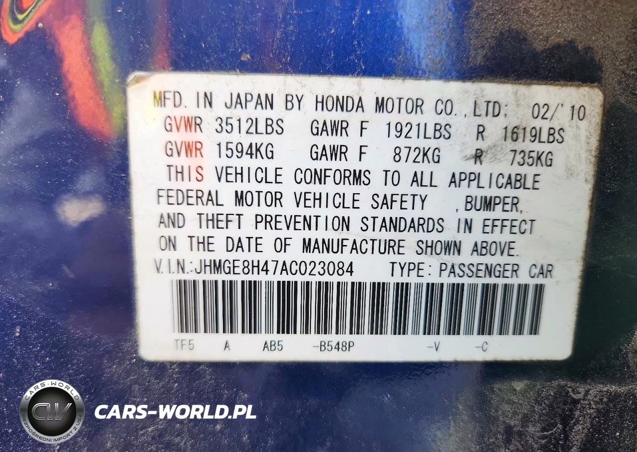 2010 Honda Fit VIN:JHMGE8H47AC023084 - 12