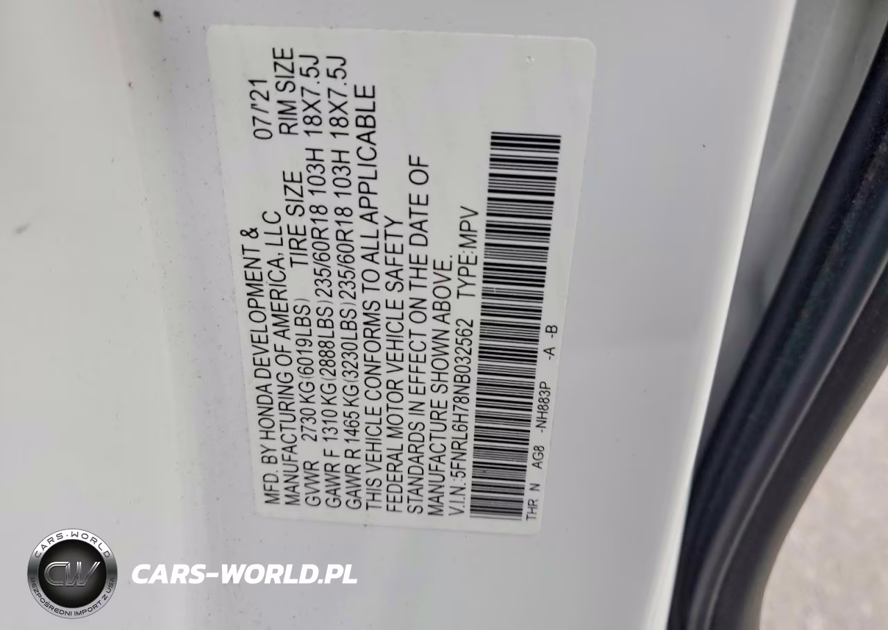 2022 Honda Odyssey Exl VIN:5FNRL6H78NB032562 - 13
