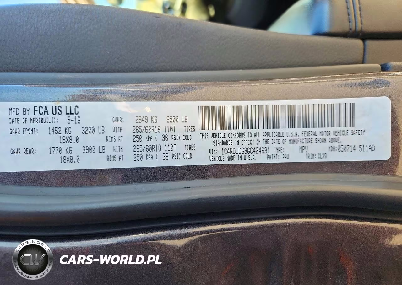 2016 Dodge Durango Limited VIN:1C4RDJDG3GC424631 - 13