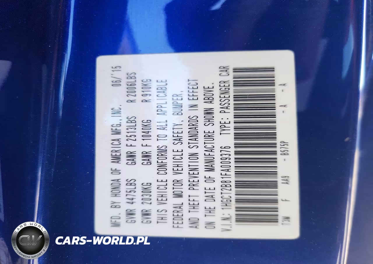 2015 Honda Accord Exl VIN:1HGCT2B81FA009376 - 13