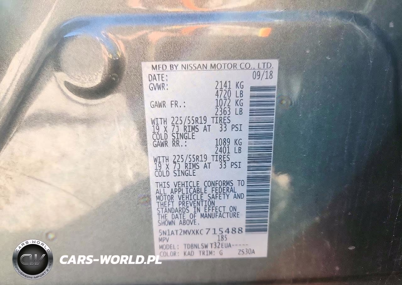 2019 Nissan Rogue Sl VIN:5N1AT2MVXKC715488 - 13