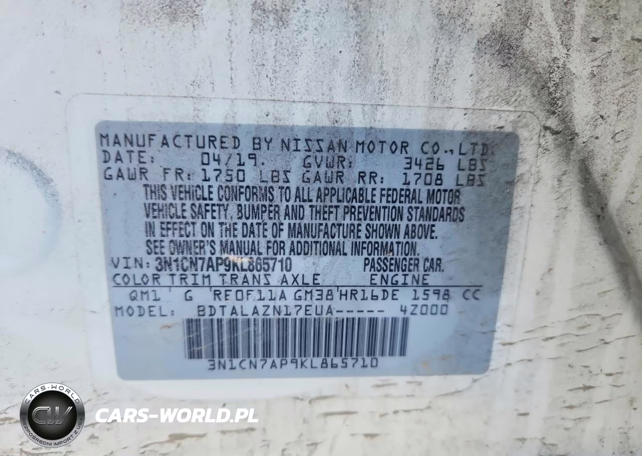 2019 Nissan Versa S VIN:3N1CN7AP9KL865710 - 12