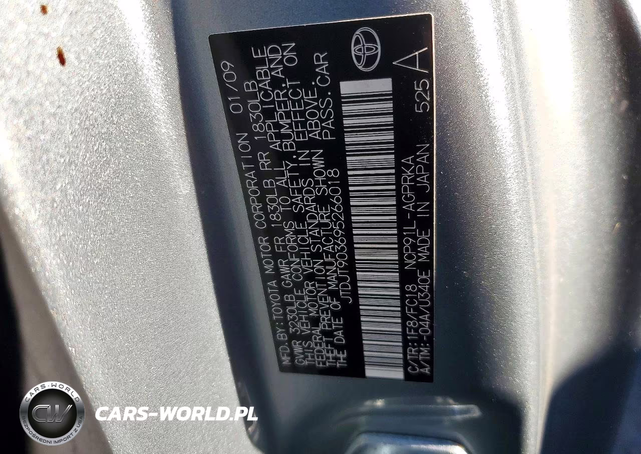 2009 Toyota Yaris Base VIN:JTDJT903695266018 - 12