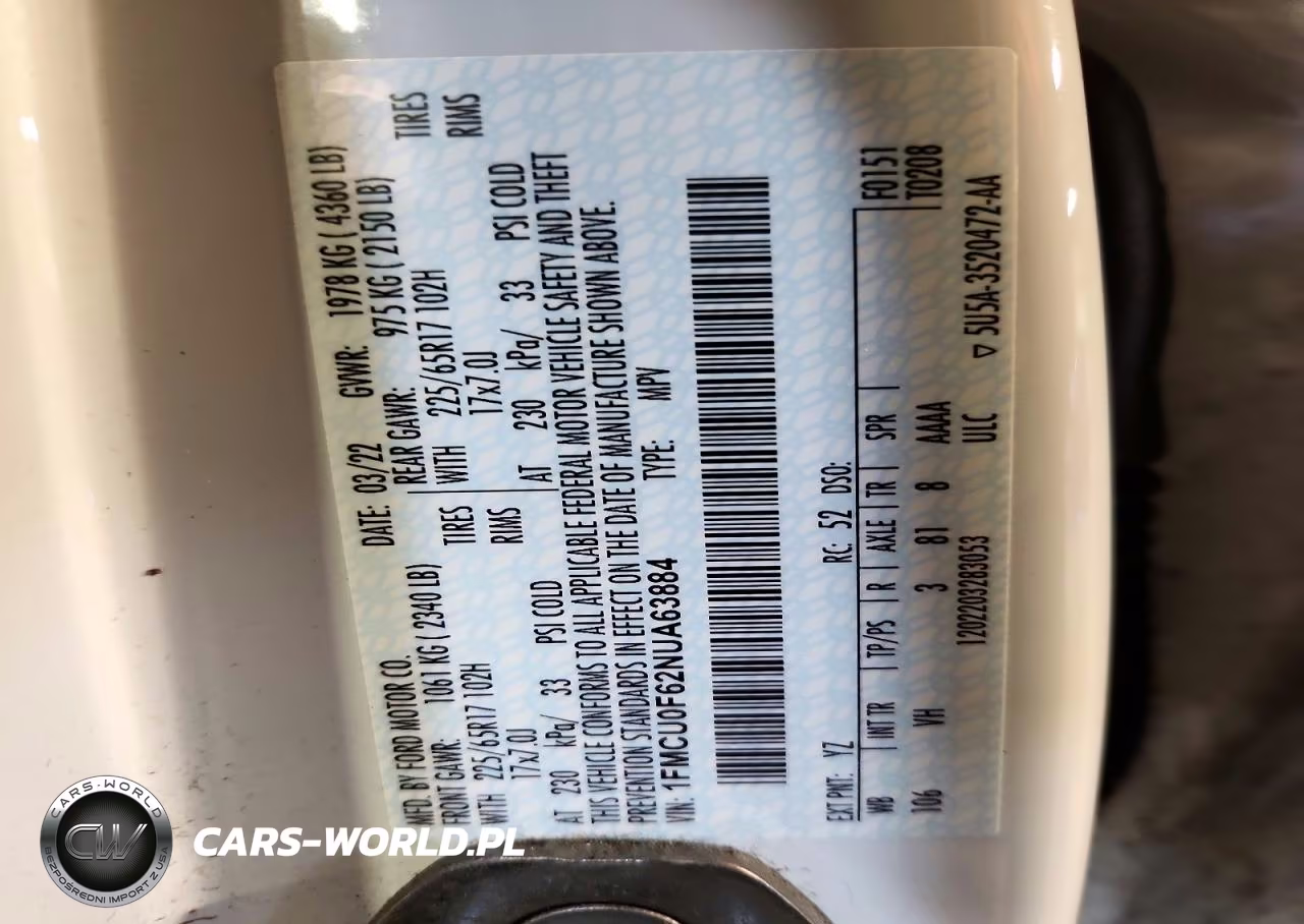 2022 Ford Escape S VIN:1FMCU0F62NUA63884 - 13