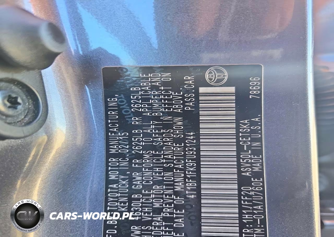 2015 Toyota Camry Se VIN:4T1BF1FK9FU931244 - 12