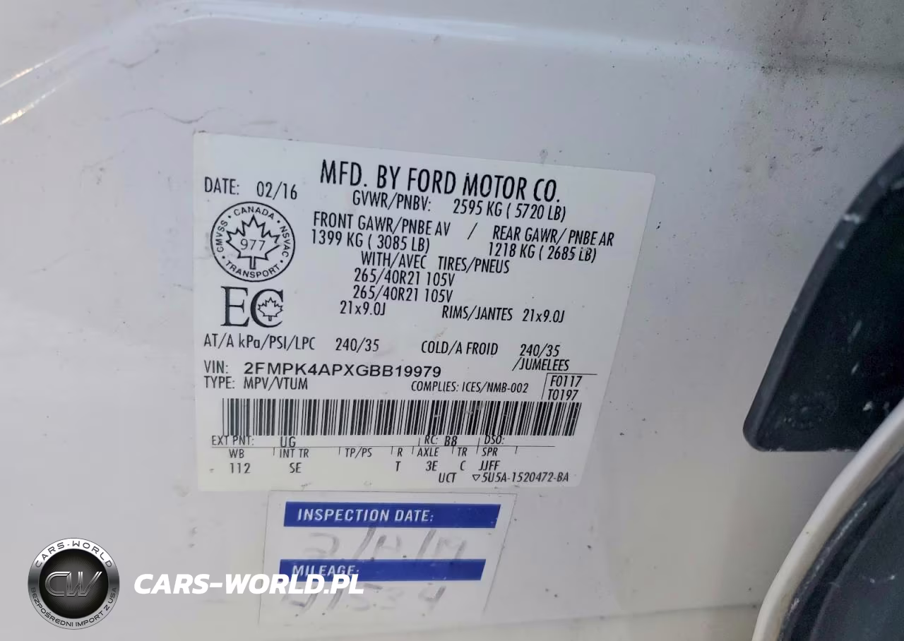 2016 Ford Edge Sport VIN:2FMPK4APXGBB19979 - 13