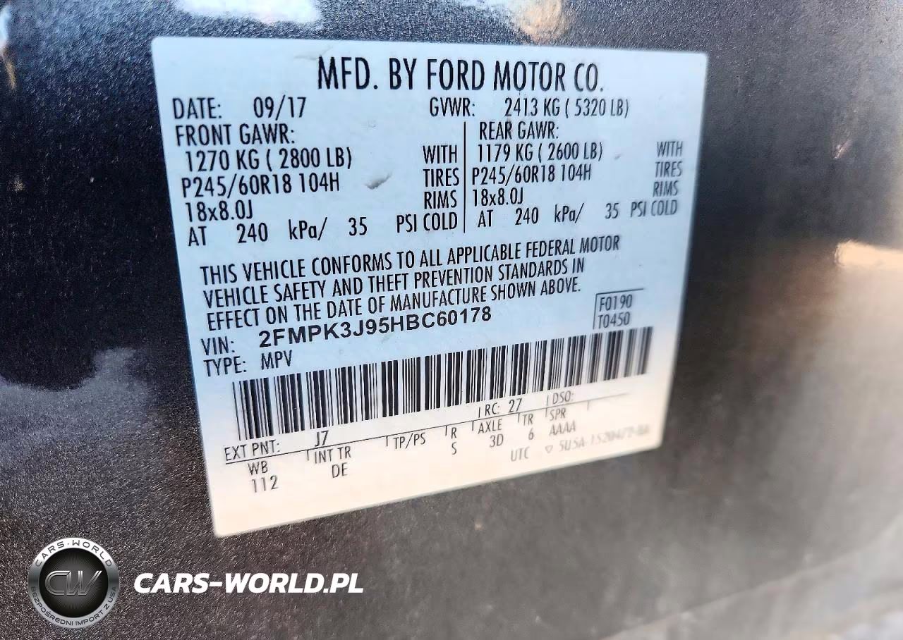 2017 Ford Edge Sel VIN:2FMPK3J95HBC60178 - 14