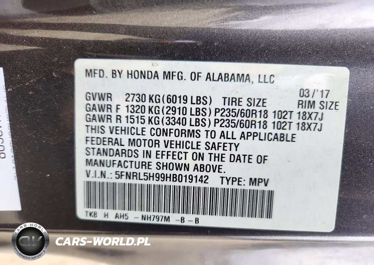 2017 Honda Odyssey Touring VIN:5FNRL5H99HB019142 - 14