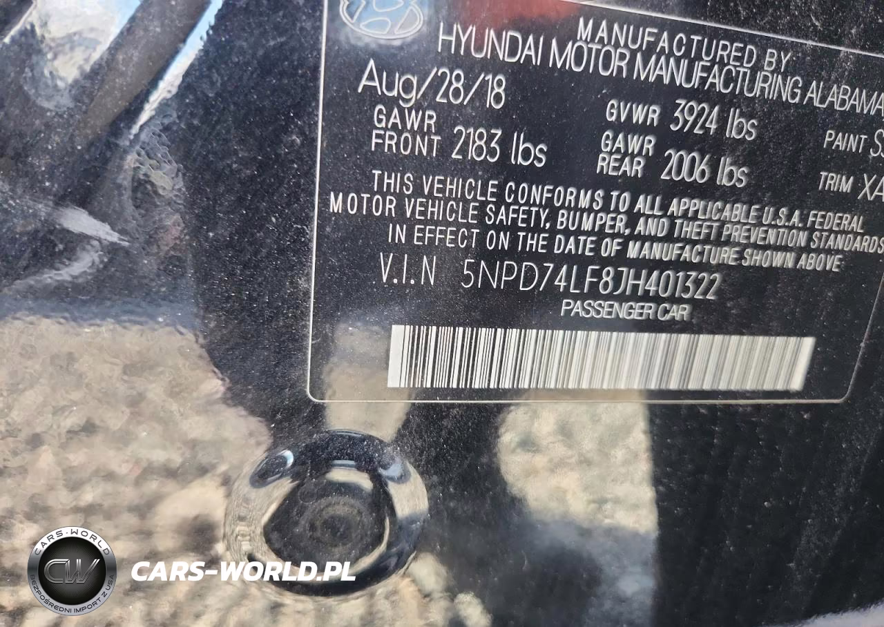 2018 Hyundai Elantra Se VIN:5NPD74LF8JH401322 - 12
