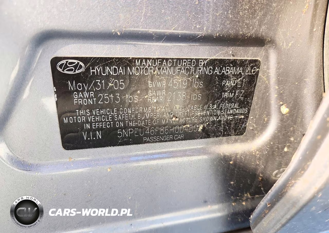 2006 Hyundai Sonata Gls V6 VIN:5NPEU46F86H004502 - 12