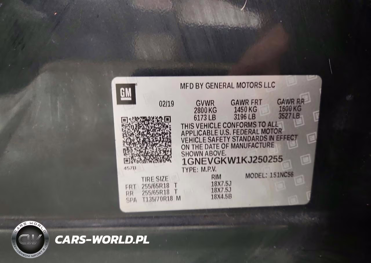 2019 Chevrolet Traverse Lt VIN:1GNEVGKW1KJ250255 - 13