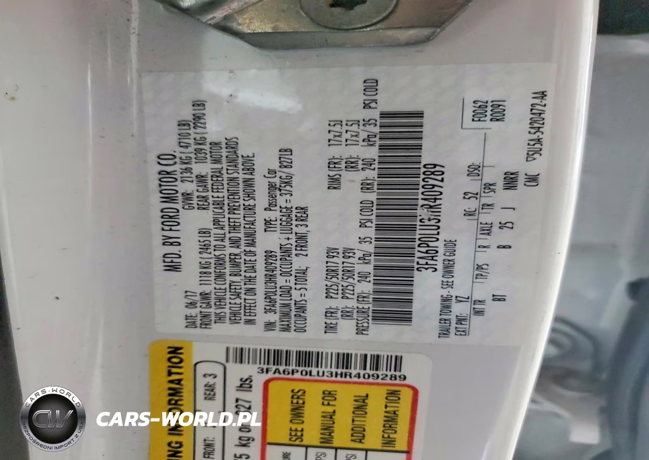 2017 Ford Fusion Se Hybrid VIN:3FA6P0LU3HR409289 - 12