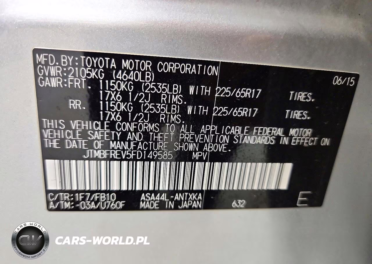 2015 Toyota Rav4 Le VIN:JTMBFREV5FD149585 - 13