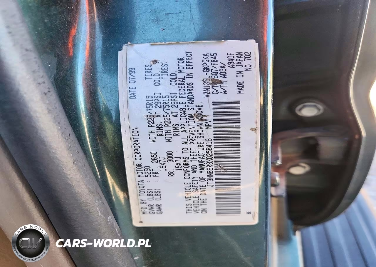 1999 Toyota 4Runner Sr5 VIN:JT3HN86R8X0258418 - 13