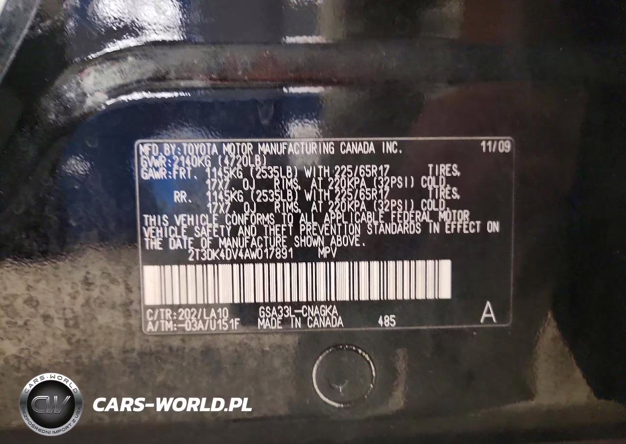 2010 Toyota Rav4 Limited VIN:2T3DK4DV4AW017891 - 13