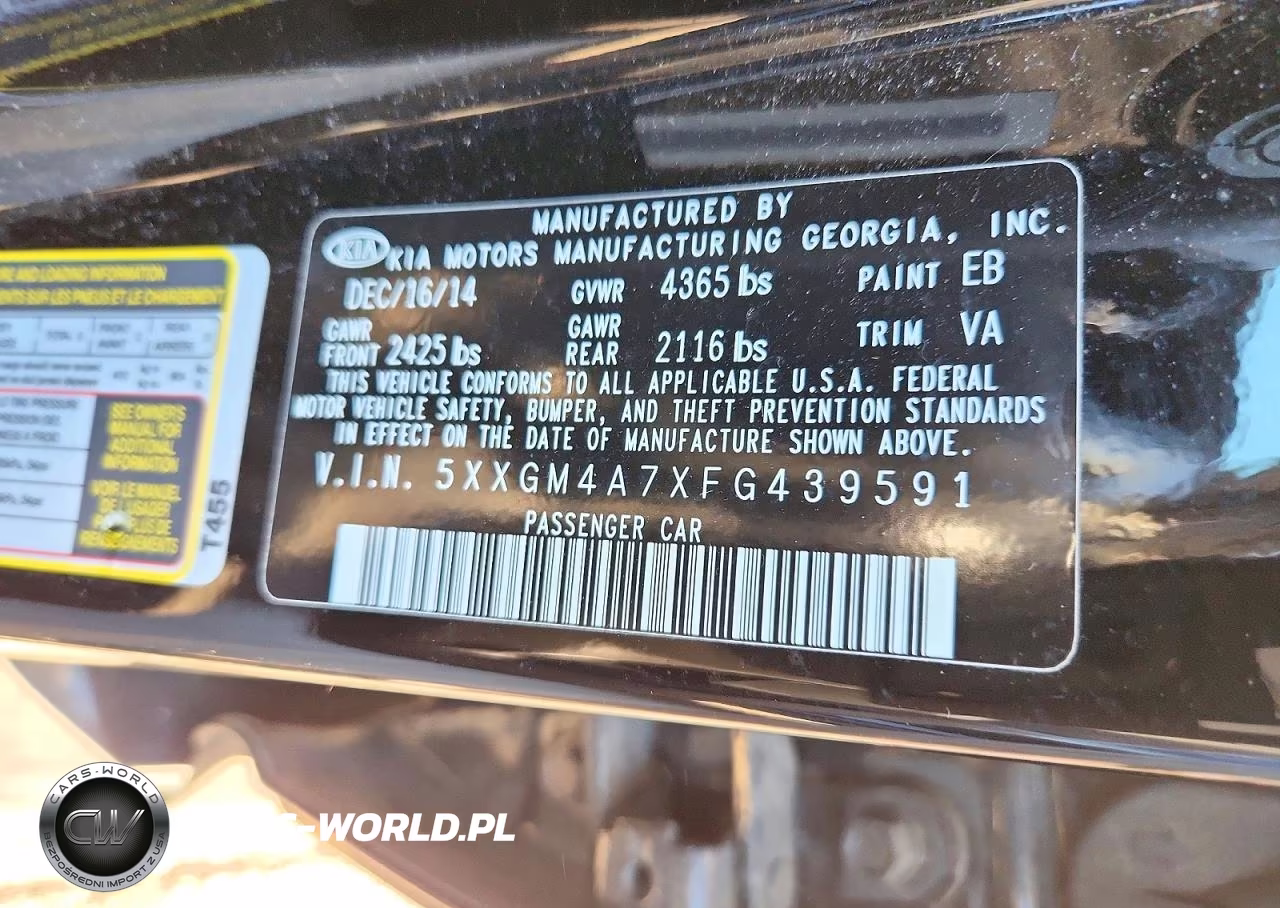 2015 Kia Optima VIN:5XXGM4A7XFG439591 - 12