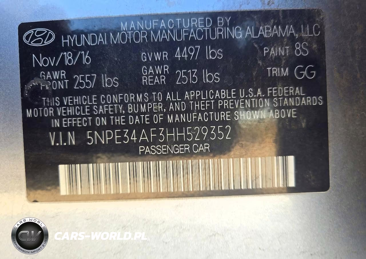 2017 Hyundai Sonata Sport VIN:5NPE34AF3HH529352 - 12