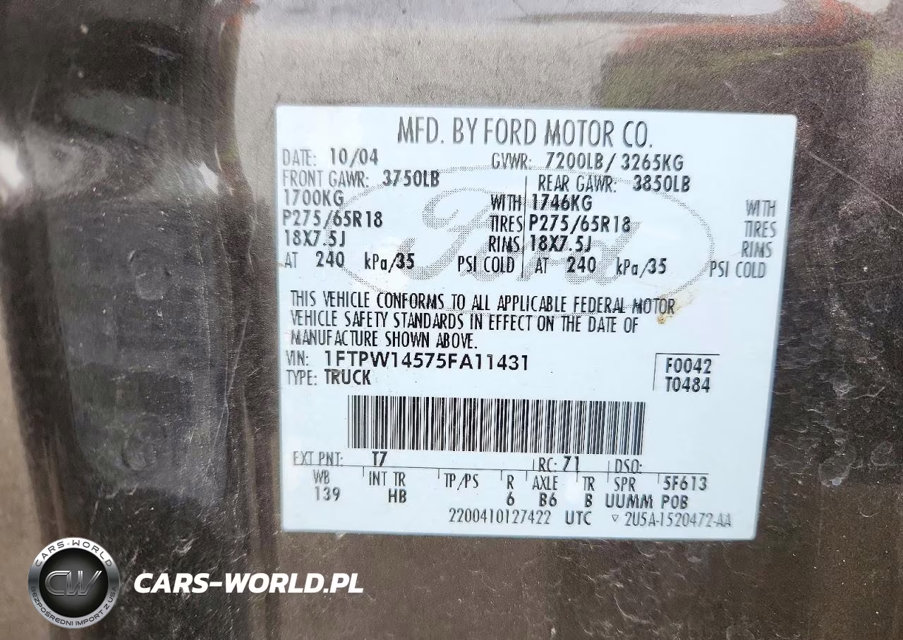 2005 Ford F150 Supercrew VIN:1FTPW14575FA11431 - 12