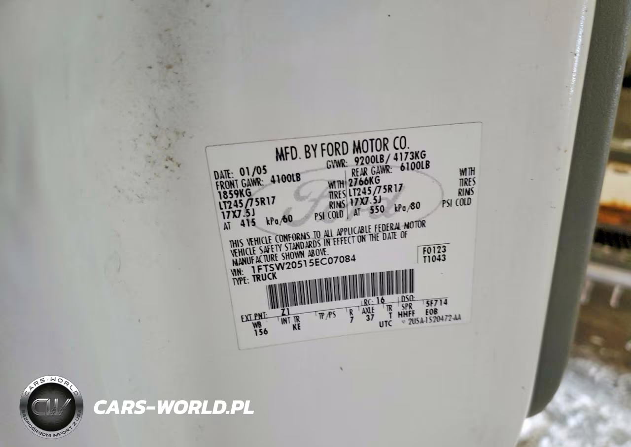 2005 Ford F250 Super Duty VIN:1FTSW20515EC07084 - 12