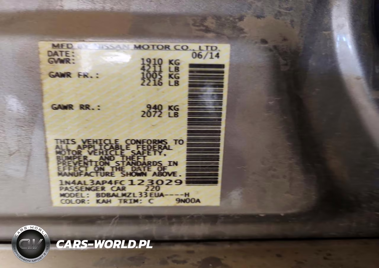 2015 Nissan Altima 2.5 Sv VIN:1N4AL3AP4FC123029 - 12