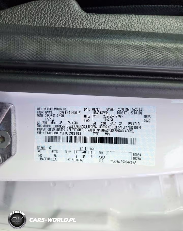 2017 Ford Escape S VIN:1FMCU0F75HUC83193 - 13