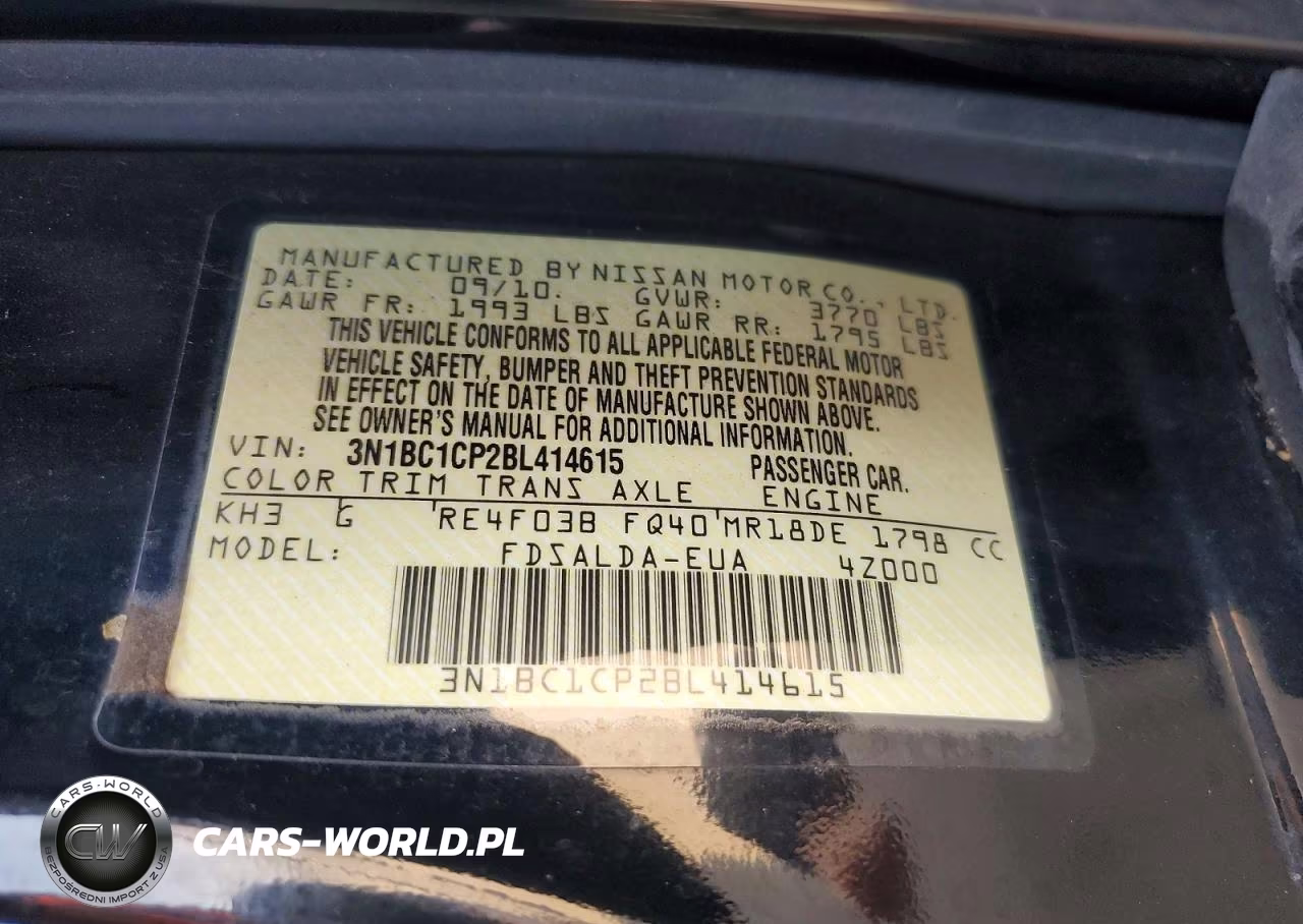 2011 Nissan Versa 1.8 S VIN:3N1BC1CP2BL414615 - 12