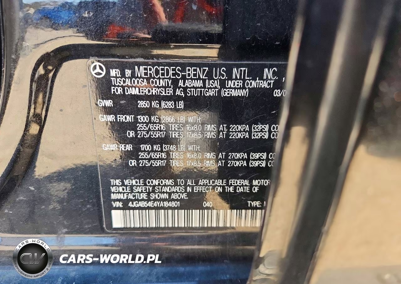 2000 Mercedes-Benz Ml 320 VIN:4JGAB54E4YA184801 - 13