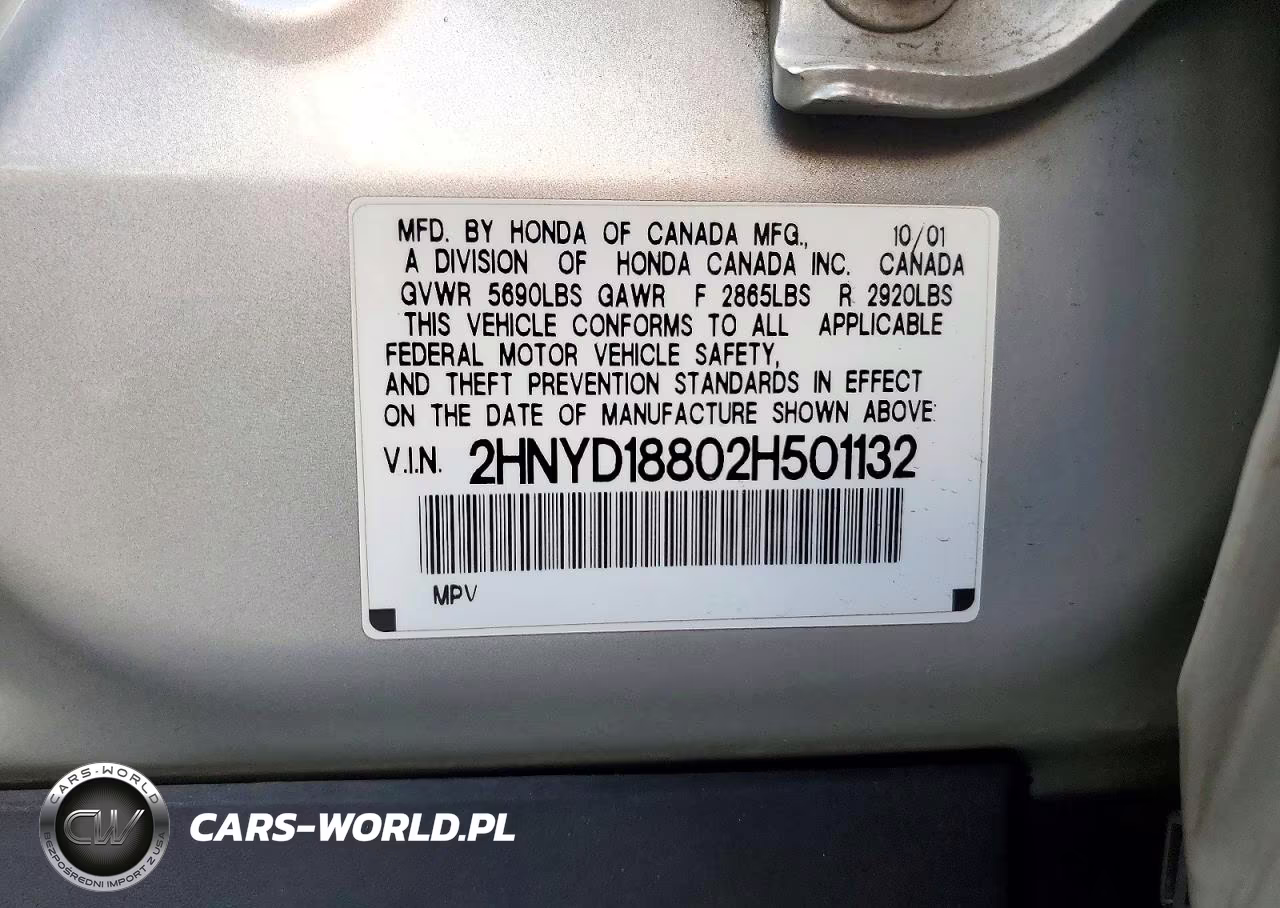 2002 Acura Mdx Touring VIN:2HNYD18802H501132 - 13