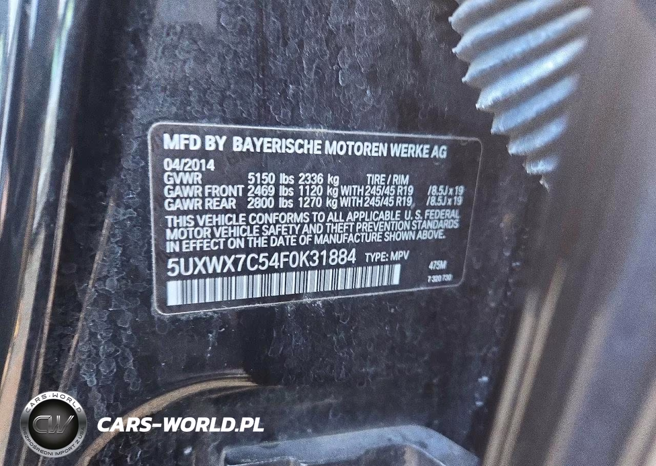 2015 BMW X3 xDrive35I VIN:5UXWX7C54F0K31884 - 13