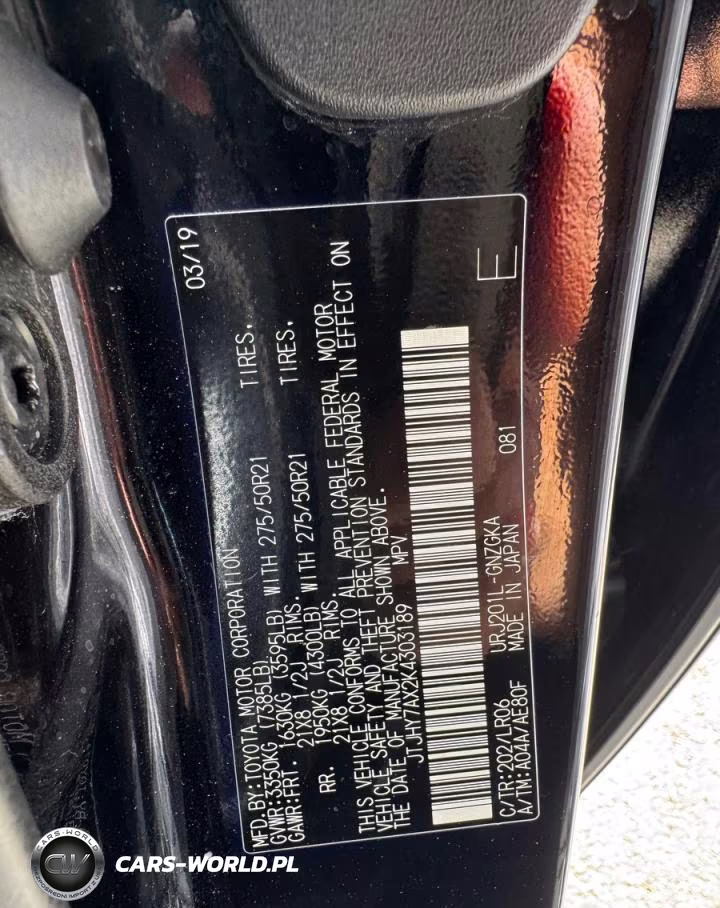 2019 Lexus Lx 570 VIN:JTJHY7AX2K4303189 - 13