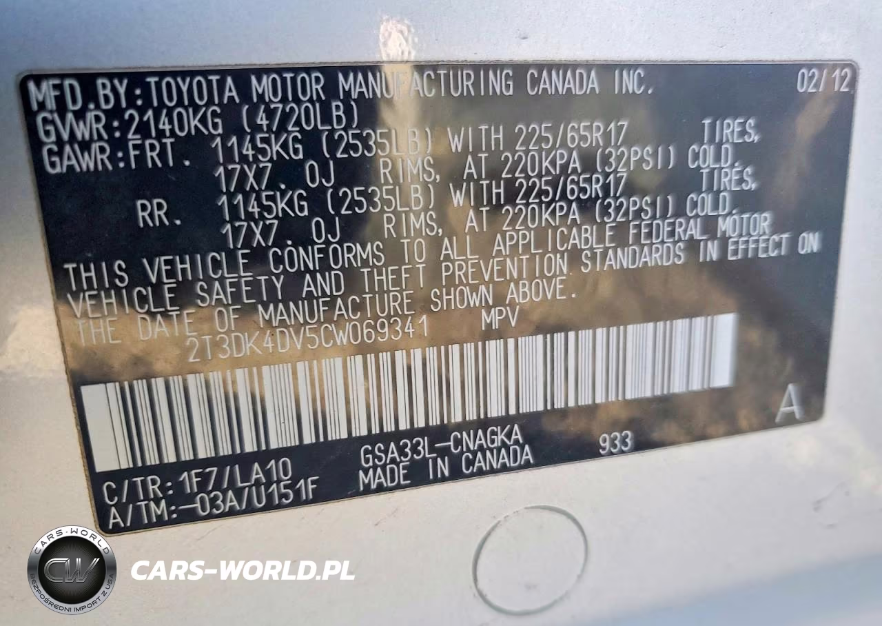 2012 Toyota Rav4 Limited VIN:2T3DK4DV5CW069341 - 13