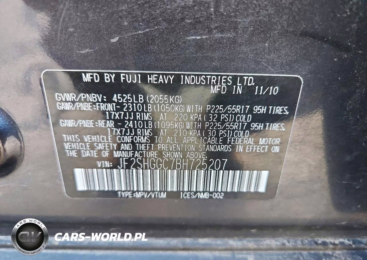 2011 SUBARU FORESTER T TOURING VIN:JF2SHGGC7BH725207 - 13