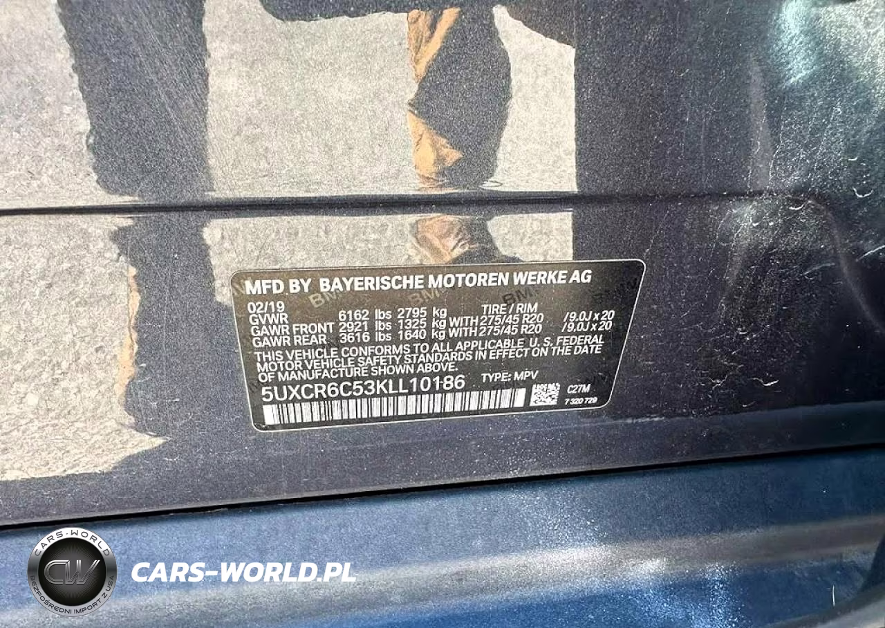 2019 BMW X5 xDrive40I VIN:5UXCR6C53KLL10186 - 10