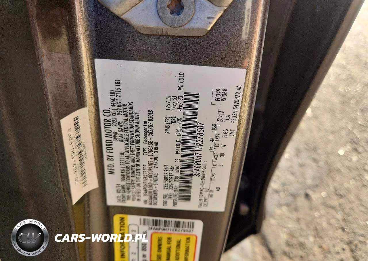 2014 Ford Fusion Se VIN:3FA6P0H71ER278507 - 12