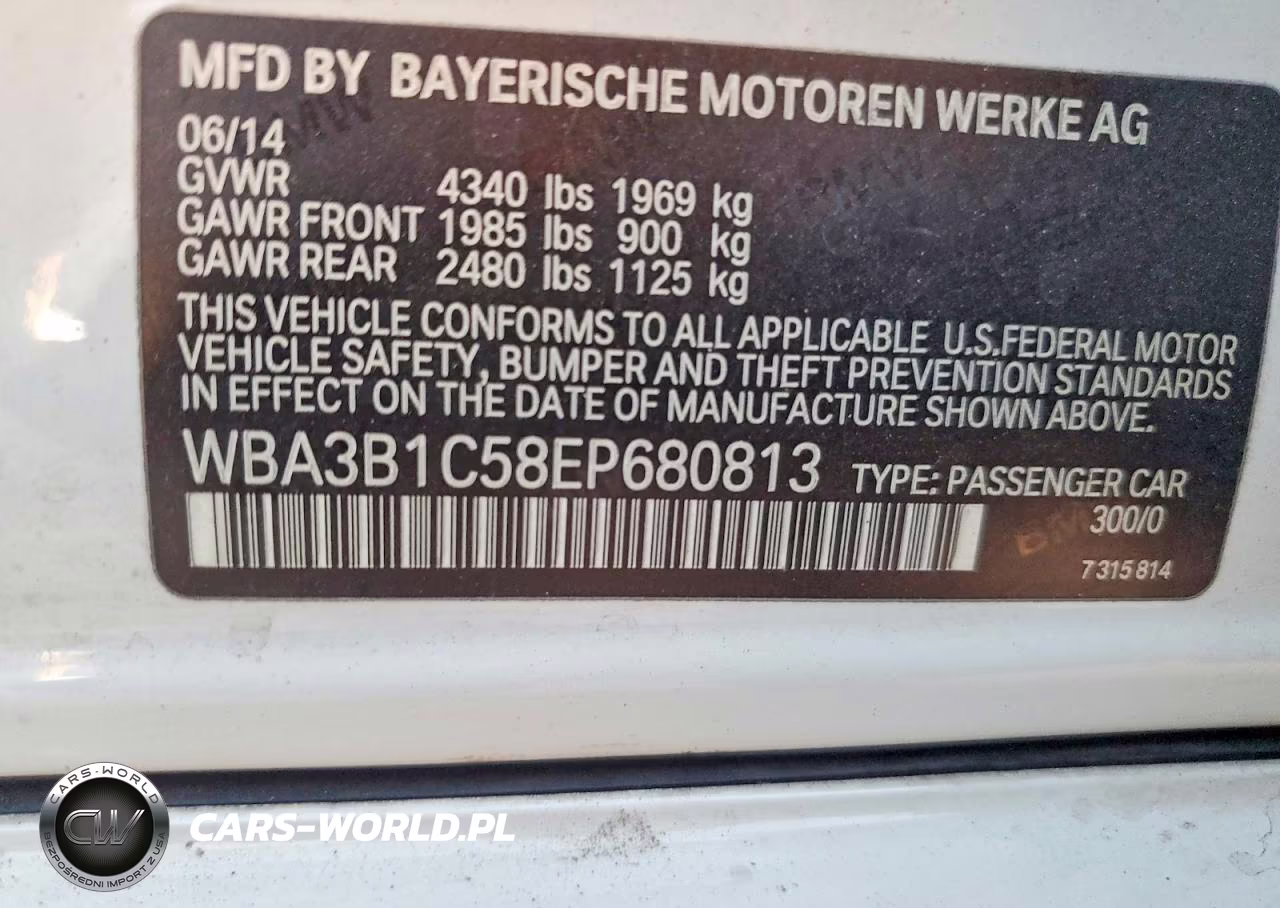 2014 BMW 320 I VIN:WBA3B1C58EP680813 - 12