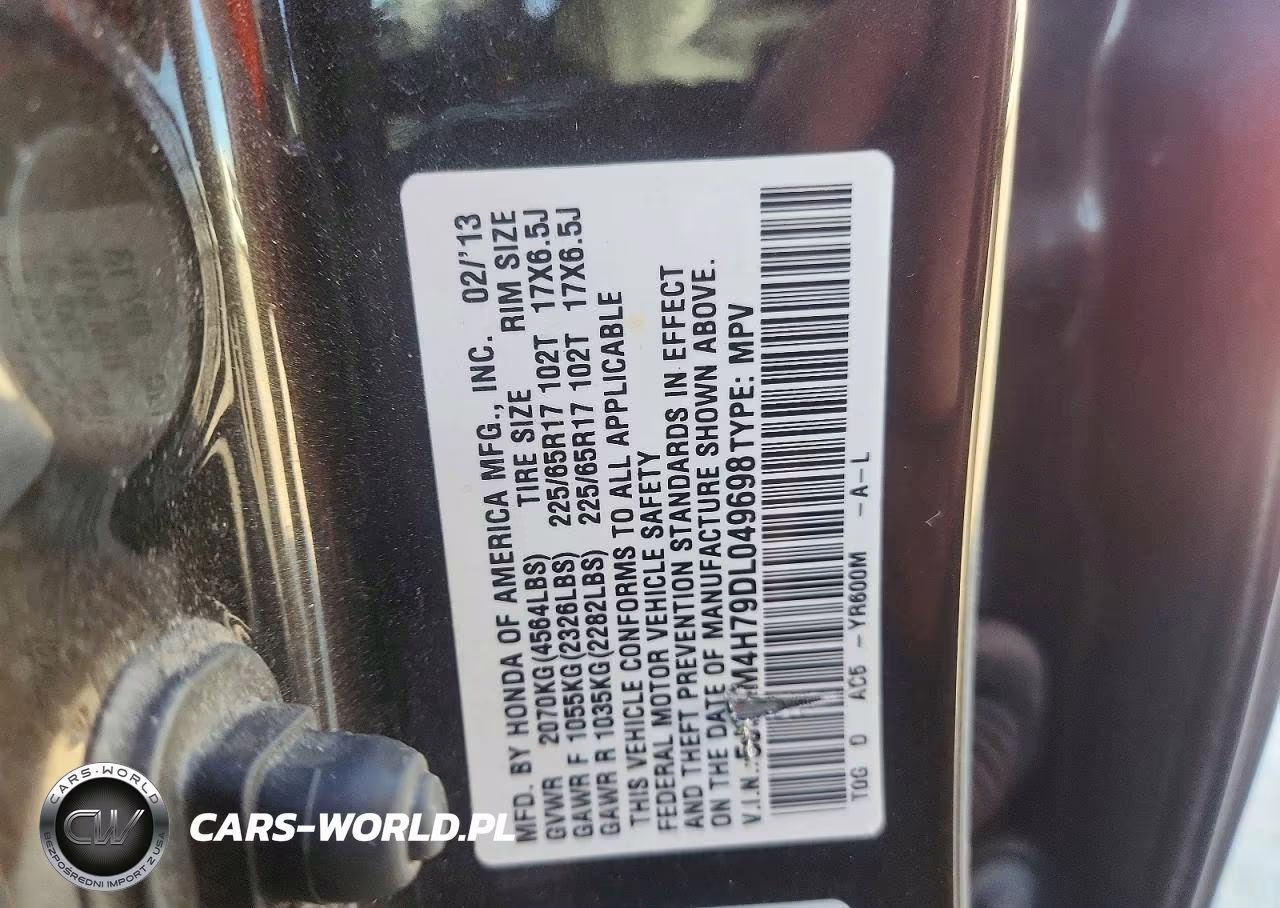 2013 Honda Cr-V Exl VIN:5J6RM4H79DL049698 - 13