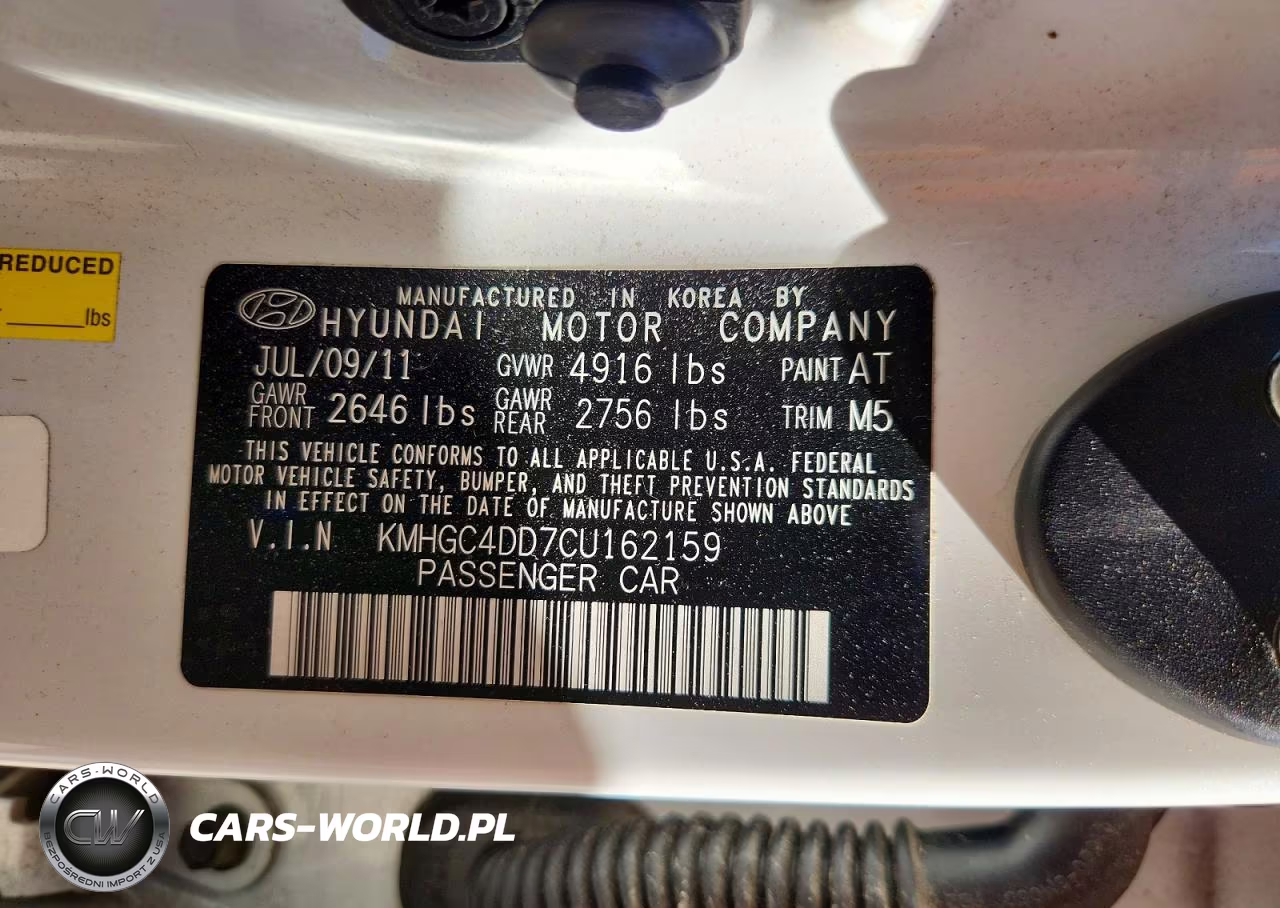 2012 Hyundai Genesis 3.8L VIN:KMHGC4DD7CU162159 - 12