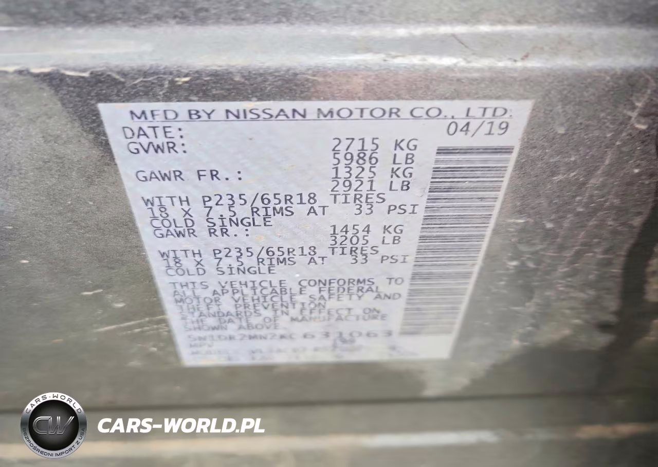 2019 Nissan Pathfinder S VIN:5N1DR2MN2KC631063 - 14