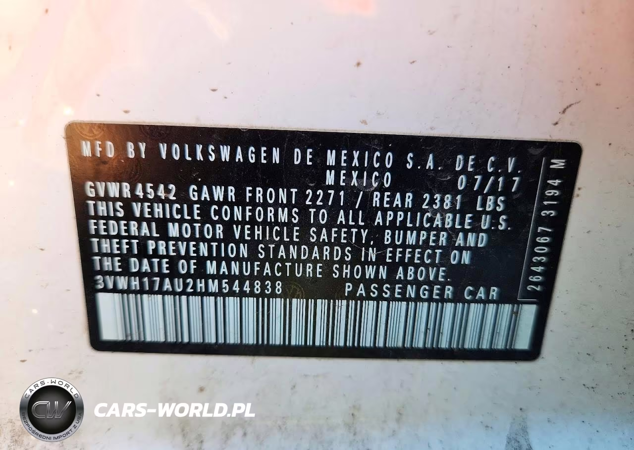 2017 Volkswagen Golf Alltrack S VIN:3VWH17AU2HM544838 - 12