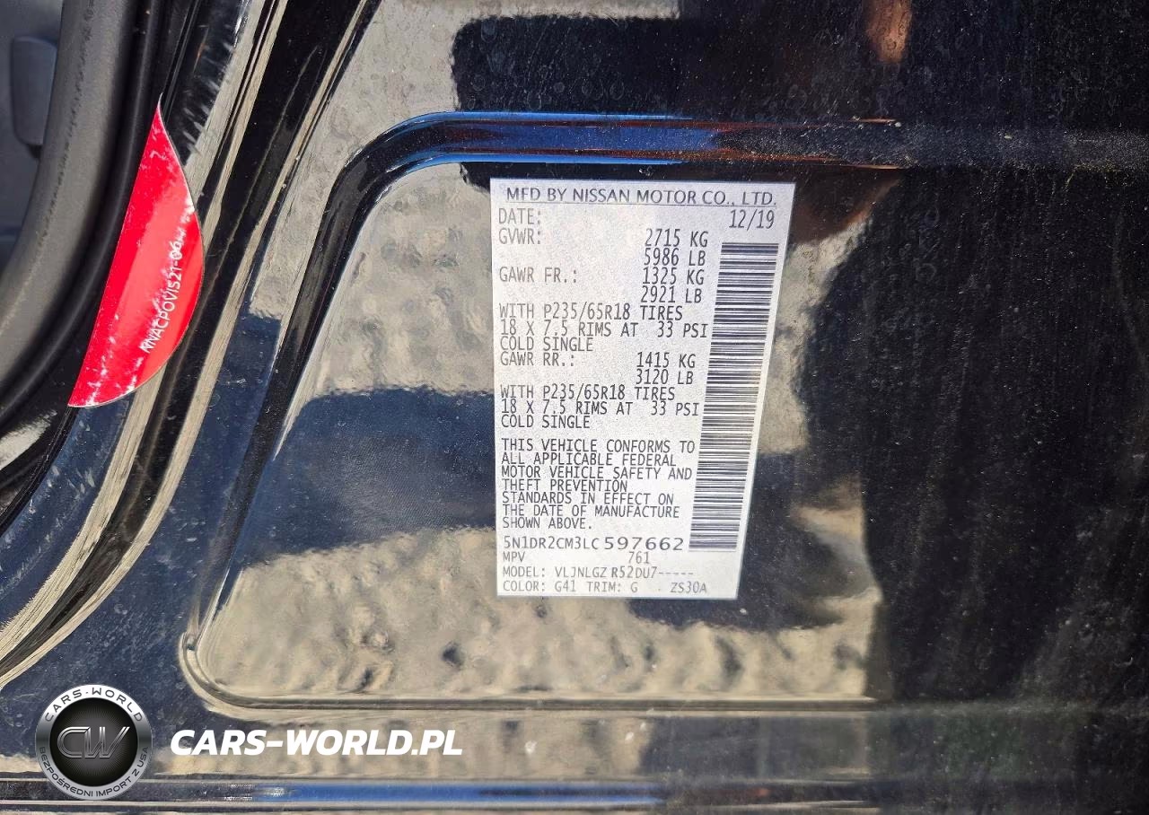 2020 Nissan Pathfinder Sl VIN:5N1DR2CM3LC597662 - 13
