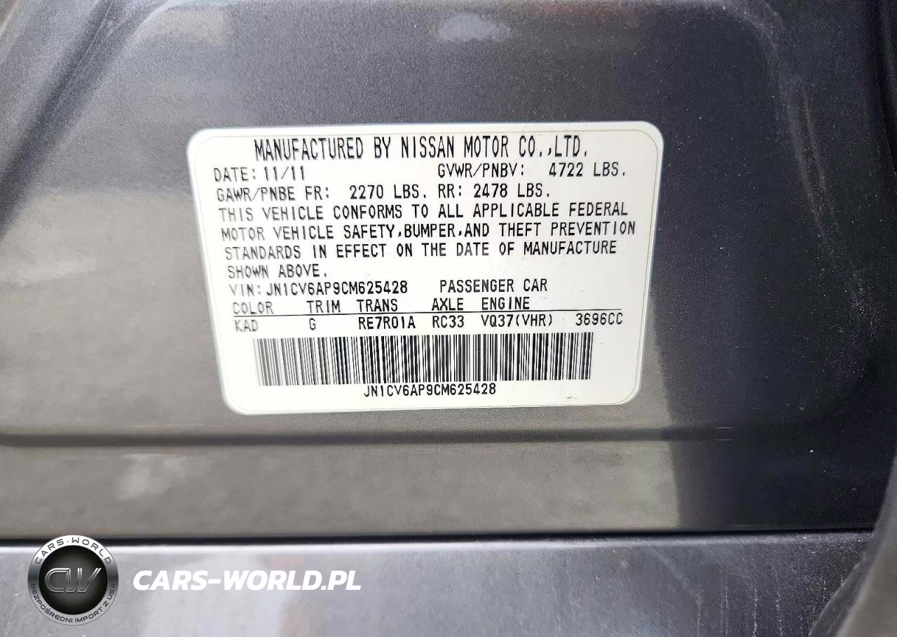 2012 Infiniti G37 Sedan Journey VIN:JN1CV6AP9CM625428 - 12